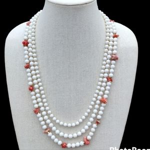 Vintage long coral necklace